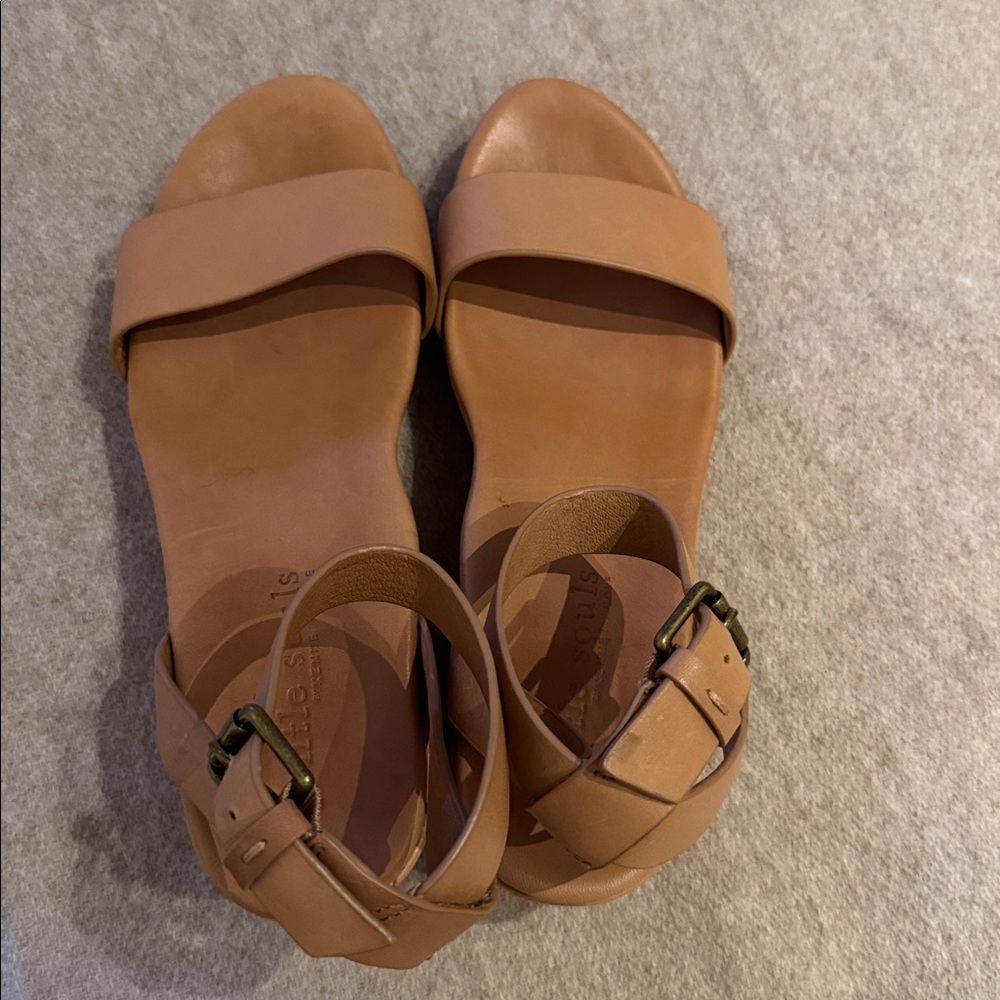 Gentle Souls by Kenneth Cole Tan Ankle-Strap Leather Sandals - Picture 4 of 9